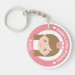 Papa Little Princess, Cute Princess met Tiara Sleutelhanger