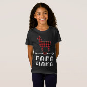 Papa Llama Kerstroodbruin gebuffel familie Matc T-shirt (Voorkant volledig)