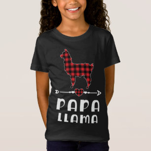 Papa Llama Kerstroodbruin gebuffel familie Matc T-shirt