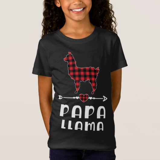 Papa Llama Kerstroodbruin gebuffel familie Matc T-shirt (Voorkant)