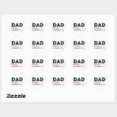 Papa Loading Baby Girl Pink Binnenkort wordt papa Ronde Sticker (Vel)