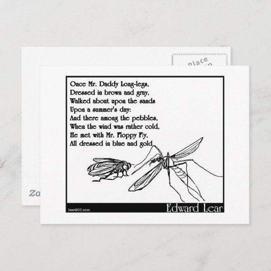 Papa Long Legs en de Vlieger Briefkaart (Voorkant / Achterkant)