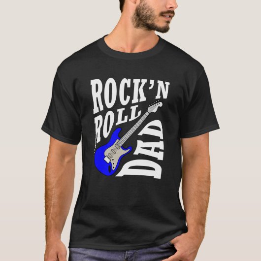 Papa Love Rock in Roll Fathers Day T-shirt (Voorkant)