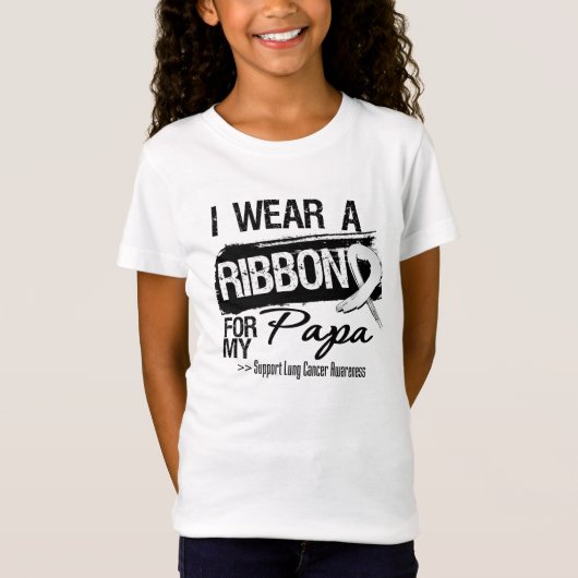 Papa Lung Cancer Ribbon T-shirt (Voorkant)