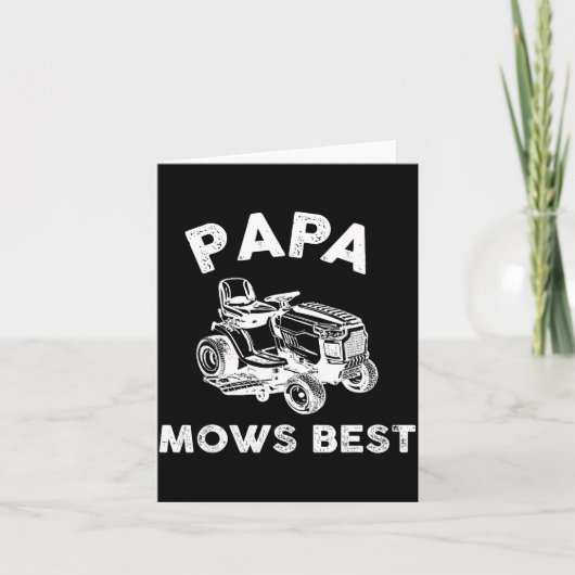 Papa Maait Grappige Grasmaaier Vaderdag Opa Kaart (Voorkant)