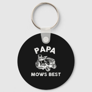 Papa Maait Grappige Grasmaaier Vaderdag Opa Sleutelhanger
