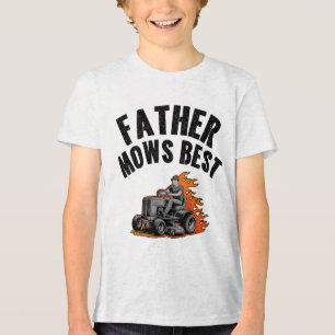 Papa Maait het Best Funny Papa Vuur Vlam Gazon Maa Tri-Blend Shirt