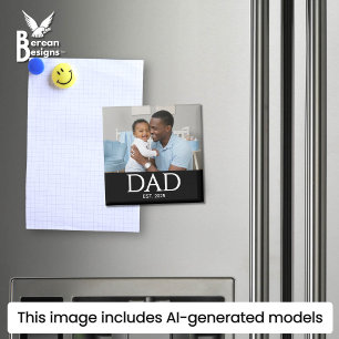 Papa maakte geschenkmagneet met foto magneet