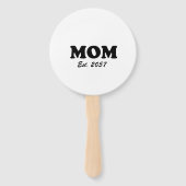 Papa Mam aangepaste test datum baby shower partij Handwaaier (Achterkant)