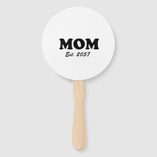Papa Mam aangepaste test datum baby shower partij Handwaaier (Achterkant)