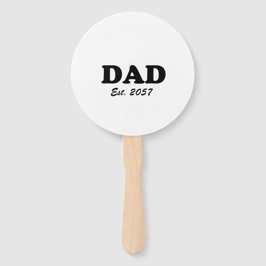 Papa Mam aangepaste test datum baby shower partij  Handwaaier (Voorkant)