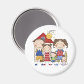 Papa, mam, Big Sister, Midden Brother, Baby Sis Magneet (Voorkant / Achterkant)