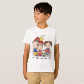 Papa, mam, Big Sister, Midden Brother, Baby Sis T-shirt (Voorkant volledig)