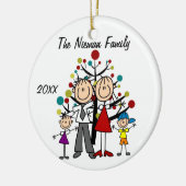 Papa, mam, jongen, Girl Custom Holiday Ornament (Links)