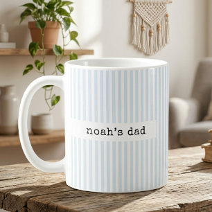 Papa Mama   Beige Strepen Papa Baby Uitkomst Custo Koffiemok