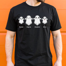 Papa mama en twee Kinder 4-persoons spookfamilie T-shirt