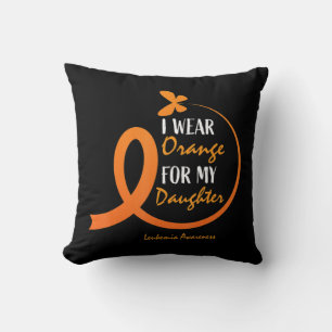 Papa mama ik Draag Oranje voor mijn dochter Leukem Kussen