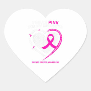 Papa mama ik Draag roze voor mijn dochter borstkan Hart Sticker