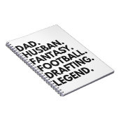Papa Man Fantasy Football Drafting Legende Cadeau Notitieboek (Rechterzijde)