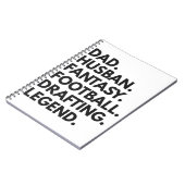 Papa Man Fantasy Football Drafting Legende Cadeau Notitieboek (Linkerzijde)