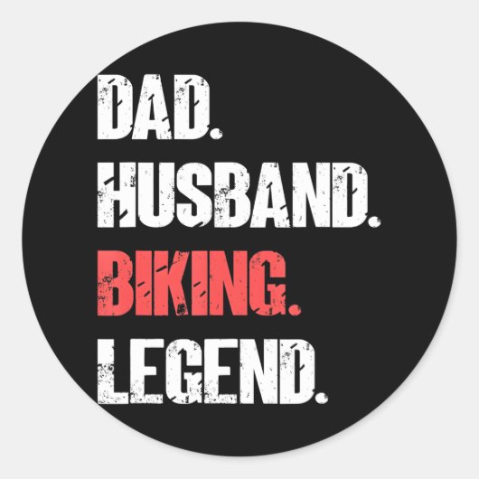 Papa Man Fietsen Legende Grappig Fietsen Fiets Ronde Sticker (Voorkant)