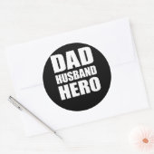 Papa Man Hero Vaderdag Gift Ronde Sticker (Envelop)