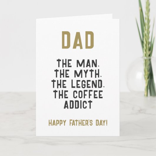 Papa Man Myth Legend Coffee Addict Funny Kaart (Voorkant)