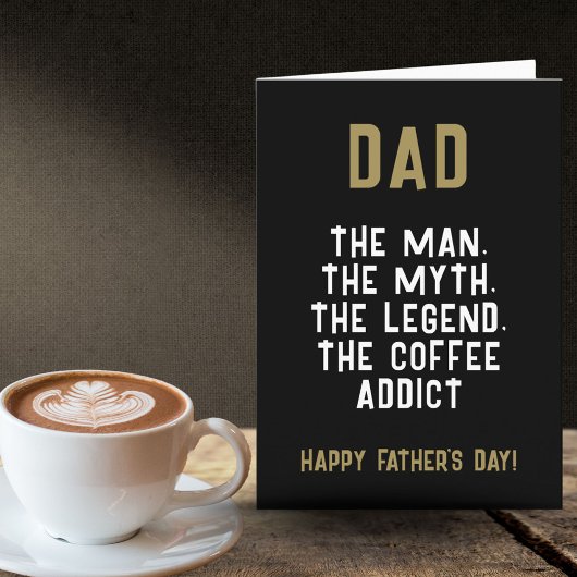 Papa Man Myth Legend Coffee Addict Funny Kaart
