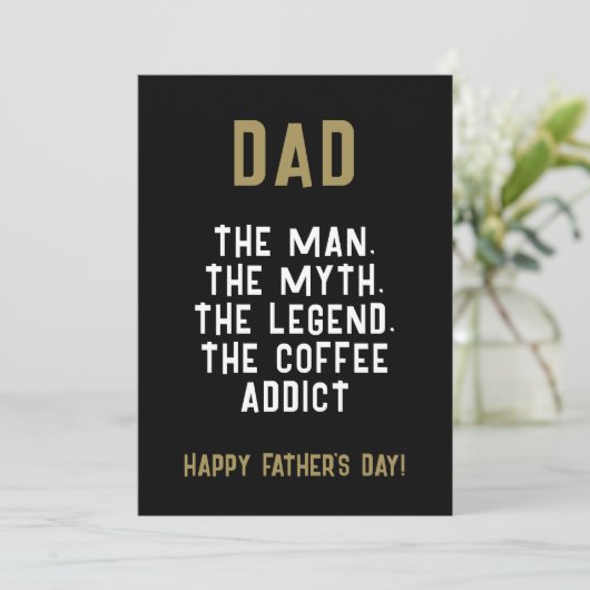 Papa Man Myth Legend Coffee Addict Funny Kaart (Staand voorkant)