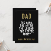 Papa Man Myth Legend Coffee Addict Funny Kaart (Voorkant / Achterkant in situ)