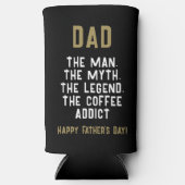 Papa Man Myth Legend Coffee Addict Funny Seltzer Blikjeskoeler (Voorkant)