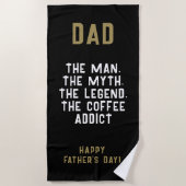 Papa Man Myth Legend Coffee Addict Funny Strandlaken (Voorkant)