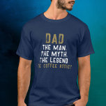 Papa Man Myth Legend Coffee Addict Funny T-shirt<br><div class="desc">Pap Man Myth Legend Coffee Addict Funny Vaderdag T-shirt. Grappig Vaderdag-shirt met humoristische quote ' Pa,  het Man,  de Mythe,  de Legend,  de Koffieverslaafde '. De tekst is in moderne vetgedrukte typografie op blauw.</div>