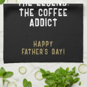 Papa Man Myth Legend Coffee Addict Funny Theedoek (Gevouwen)