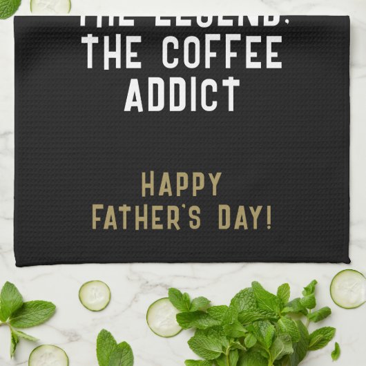 Papa Man Myth Legend Coffee Addict Funny Theedoek (Gevouwen)