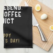 Papa Man Myth Legend Coffee Addict Funny Theedoek (Quarter Fold)