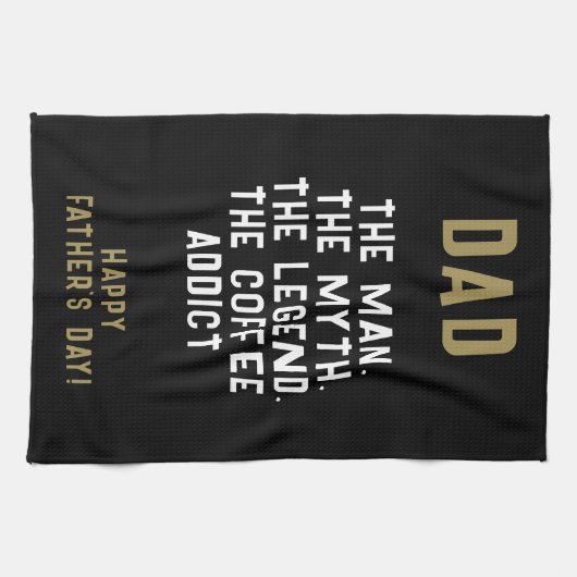 Papa Man Myth Legend Coffee Addict Funny Theedoek (Horizontaal)