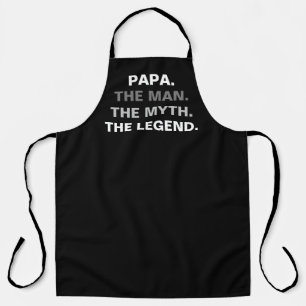 Papa Man Myth Legend Funny Quote Black White Schort