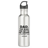 Papa Man Myth Legend Funny Quote, gepersonaliseerd Waterfles (Voorkant)