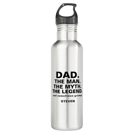 Papa Man Myth Legend Funny Quote, gepersonaliseerd Waterfles (Voorkant)