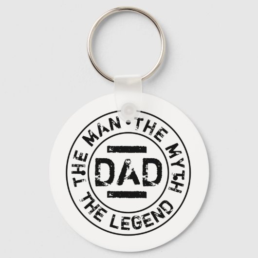 Papa Man Myth Legend Grunge Stamp Vaderdag Sleutelhanger (Voorkant)