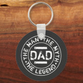 Papa Man Myth Legend Grunge Stamp Vaderdag T-Sh Sleutelhanger (Voorkant)