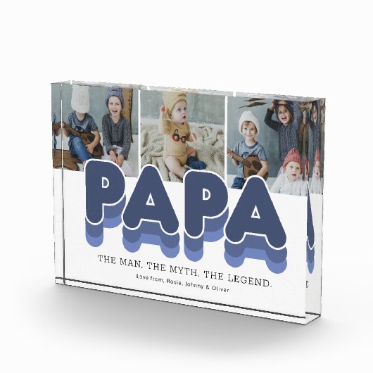 Papa Man Myth Legend Photo Block Fotoblokken (Rechts)