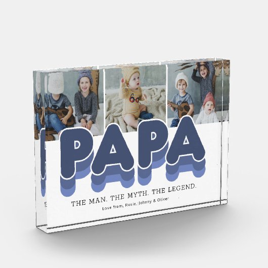 Papa Man Myth Legend Photo Block Fotoblokken (Links)