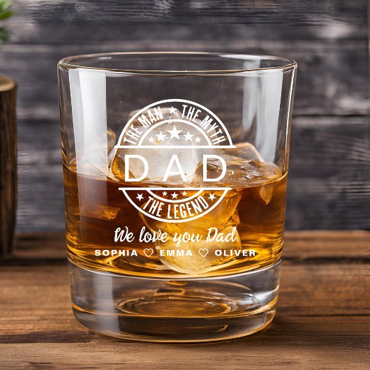 Papa Man Myth Legend Vaderdag Whisky Glas
