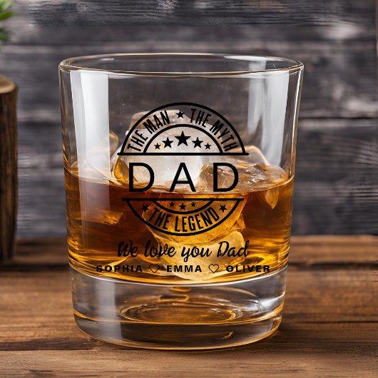 Papa Man Myth Legend Vaderdag Whisky Glas