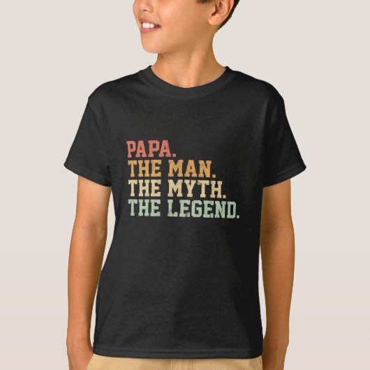 Papa Man Myth Legend Voor Mannen Grappige Vader Gi T-shirt (Voorkant)