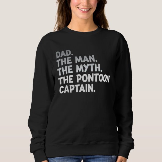 Papa Man Myth Pontoon Kapitein Mannen Trui (Voorkant)