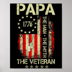 Papa man mythe de veteraan - vaderdag vlagPapa m Poster