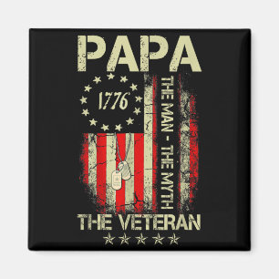Papa man mythe de veteraan - vadersdag vlagPapa m Magneet